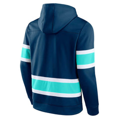 Seattle Kraken Fanatics Powerplay Warrior Pullover Hoodie Deep Sea Blue