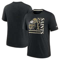 New Orleans Saints Wordmark Logo Tri-Blend T-Shirt - Black | Nike online