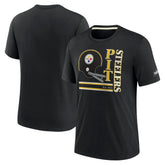 Pittsburgh Steelers Wordmark Logo Tri-Blend T-Shirt - Black | Nike sale