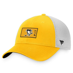 Pittsburgh Penguins Fanatics Authentic Pro Trucker Snapback Hat Gold/White