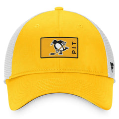Pittsburgh Penguins Fanatics Authentic Pro Trucker Snapback Hat Gold/White