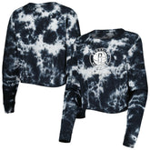 Brooklyn Nets Women's Tie Dye Cropped Long Sleeve T-Shirt - Black | New Era shop