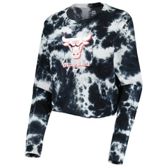 Chicago Bulls Women's Tie Dye Cropped Long Sleeve T-Shirt sale - Black | New Era discount