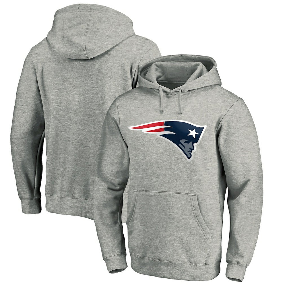 New England Patriots Primary Logo Fitted Pullover Hoodie - Heather Gray online