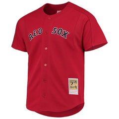 David Ortiz Boston Red Sox Cooperstown Collection Mesh Batting Practice Button-Up Jersey - Red | Mitchell & Ness