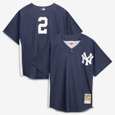 Derek Jeter New York Yankees Authentic Batting Practice Jersey - Navy | Mitchell & Ness