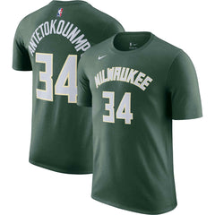Giannis Antetokounmpo Milwaukee Bucks Icon 2022/23 Name & Number T-Shirt - Hunter Green | Nike outlet