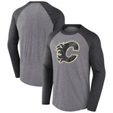 Calgary Flames Fanatics Special Edition Long Sleeve Tri-Blend Raglan T-Shirt Heather Gray