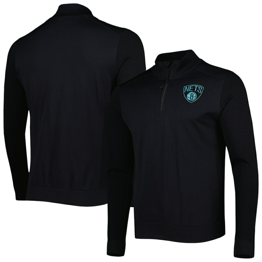 Brooklyn Nets Levelwear Nano Engineered Knit Fabric Quarter-Zip Jacket - Black cheap