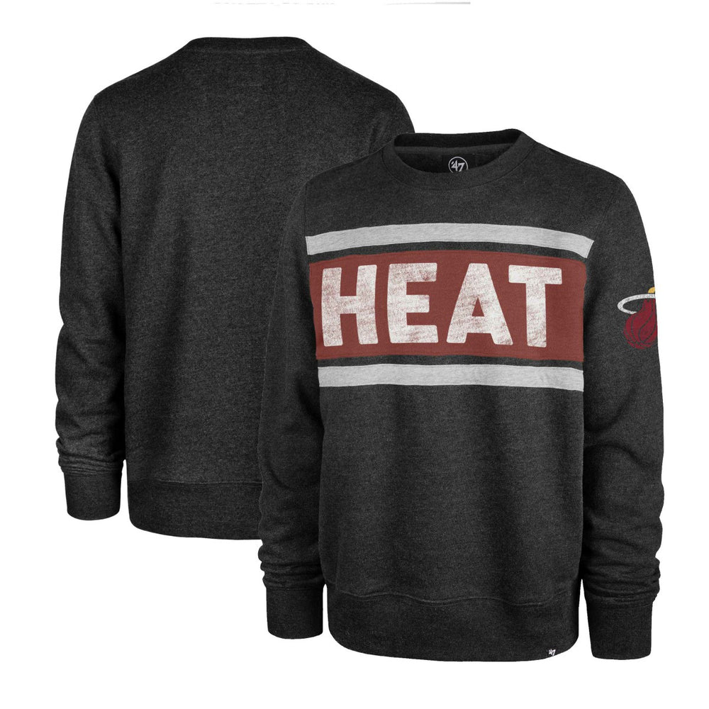 Miami Heat '47 Tribeca Emerson Pullover Sweatshirt - Heather Black | 47 brand sale