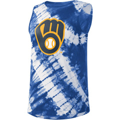 Milwaukee Brewers Touch Women's Money Ball Tie-Dye Tank Top - Blue