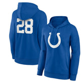 Jonathan Taylor Indianapolis Colts Women's Player Icon Name & Number V-Neck Pullover Hoodie - Royal outlet