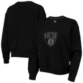 Brooklyn Nets DKNY Sport Women's Carrie Rhinestone Pullover Sweatshirt - Black outlet