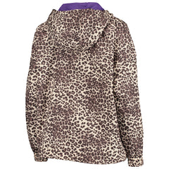 Los Angeles Lakers DKNY Sport Women's Gabriella Windbreaker Half-Zip Hoodie - Leopard sale