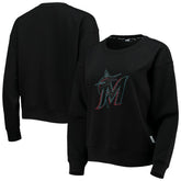 Miami Marlins DKNY Sport Women's Carrie Pullover Sweatshirt - Black
