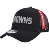 Cleveland Browns New Era x Alpha Industries A-Frame 9FORTY Trucker Snapback Hat - Black cheap