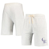 Colorado Rockies Concepts Sport Mainstream Terry Tri-Blend Shorts - Oatmeal