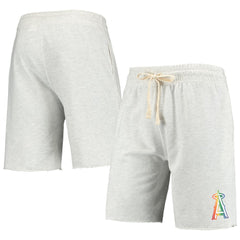 Los Angeles Angels Concepts Sport Mainstream Logo Terry Tri-Blend Shorts - Oatmeal