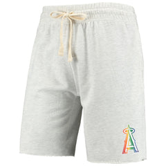 Los Angeles Angels Concepts Sport Mainstream Logo Terry Tri-Blend Shorts - Oatmeal