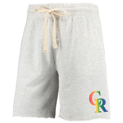 Colorado Rockies Concepts Sport Mainstream Logo Terry Tri-Blend Shorts - Oatmeal