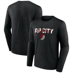Portland Trail Blazers Tip-Off Long Sleeve T-Shirt - Black on sale
