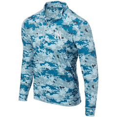 New York Yankees Digital Camo Performance Quarter-Zip Pullover Jacket - Blue