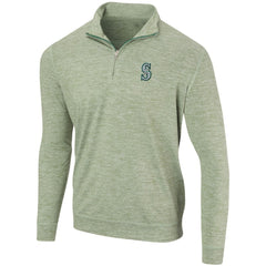 Seattle Mariners Peached Marled Yarn Quarter-Zip Pullover Jacket - Heathered Green