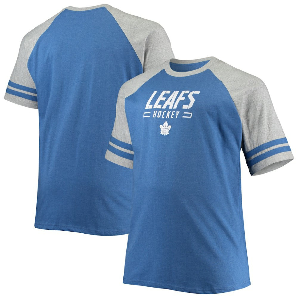 Toronto Maple Leafs Big & Tall Raglan T-Shirt Heathered Blue