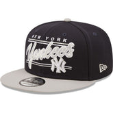 New York Yankees Team Script 9FIFTY Adjustable Snapback Hat - Navy/Gray | New Era