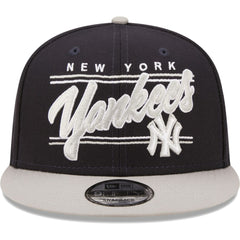 New York Yankees Team Script 9FIFTY Adjustable Snapback Hat - Navy/Gray | New Era