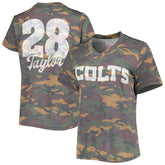 Jonathan Taylor Indianapolis Colts Majestic Threads Women's Name & Number V-Neck Tri-Blend T-Shirt - Camo on sale