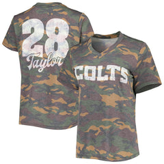 Jonathan Taylor Indianapolis Colts Majestic Threads Women's Name & Number V-Neck Tri-Blend T-Shirt - Camo on sale