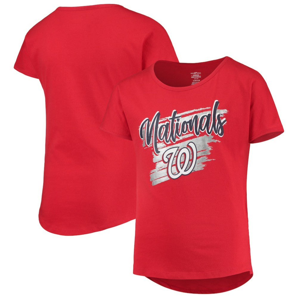 Washington Nationals Girls Youth Dream Scoop-Neck T-Shirt - Red