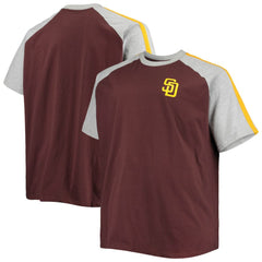 San Diego Padres Big & Tall Circular Raglan T-Shirt - Brown/Heathered Gray