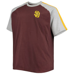 San Diego Padres Big & Tall Circular Raglan T-Shirt - Brown/Heathered Gray