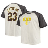 Fernando Tatis Jr. San Diego Padres Big & Tall Name & Number Raglan T-Shirt - Oatmeal/Heathered Charcoal