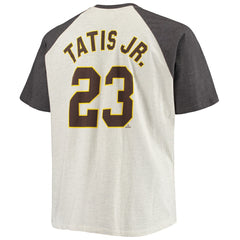 Fernando Tatis Jr. San Diego Padres Big & Tall Name & Number Raglan T-Shirt - Oatmeal/Heathered Charcoal