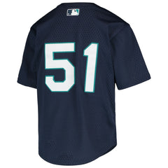 Ichiro Suzuki Seattle Mariners Youth Cooperstown Collection Mesh Batting Practice Jersey - Navy | Mitchell & Ness