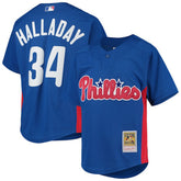 Roy Halladay Philadelphia Phillies Youth Cooperstown Collection Mesh Batting Practice Jersey - Royal | Mitchell & Ness