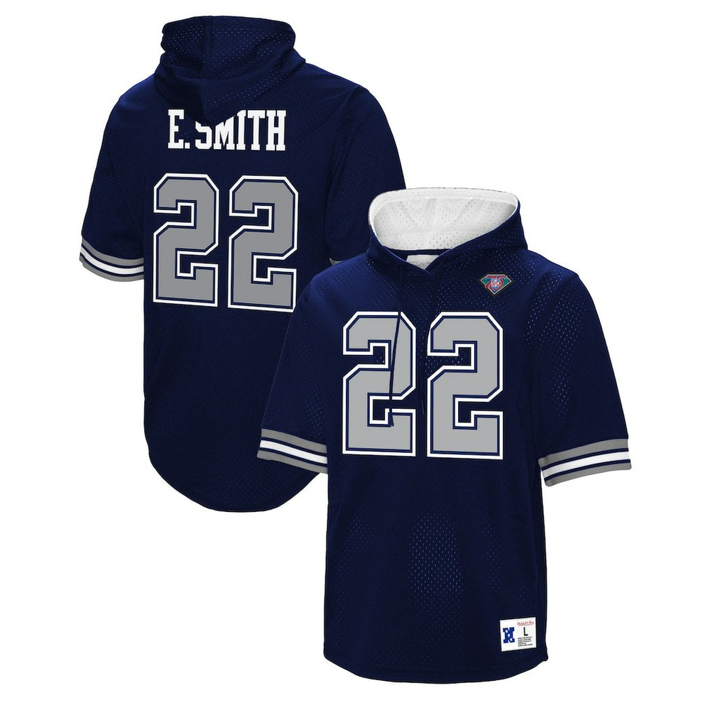 Emmitt Smith Dallas Cowboys Retired Player Mesh Name & Number Hoodie T-Shirt - Navy for sale