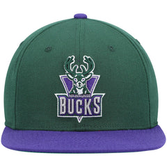 Milwaukee Bucks Hardwood Classics Team Two-Tone 2.0 Snapback Hat - Green/Purple | Mitchell & Ness on sale