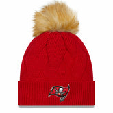 Tampa Bay Buccaneers New Era Women's Snowy Cuffed Knit Hat with Pom - Red online
