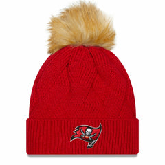 Tampa Bay Buccaneers New Era Women's Snowy Cuffed Knit Hat with Pom - Red online