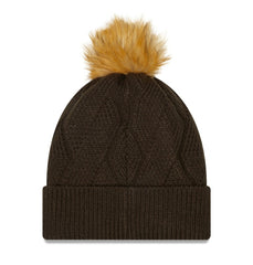 Cleveland Browns New Era Women's Snowy Cuffed Knit Hat with Pom - Brown discount