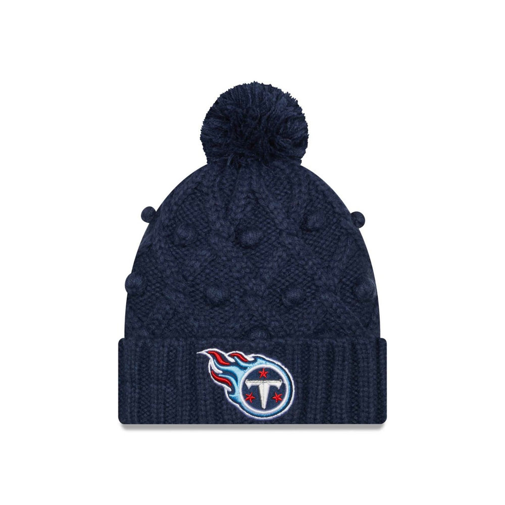 Tennessee Titans New Era Women's Toasty Cuffed Knit Hat with Pom - Navy discount