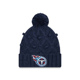 Tennessee Titans New Era Women's Toasty Cuffed Knit Hat with Pom - Navy discount