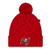 Tampa Bay Buccaneers New Era Women's Toasty Cuffed Knit Hat with Pom - Red for sale