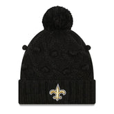 New Orleans Saints New Era Women's Toasty Cuffed Knit Hat with Pom - Black cheap