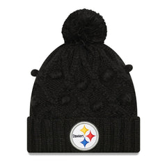 Pittsburgh Steelers New Era Women's Toasty Cuffed Knit Hat with Pom - Black on sale