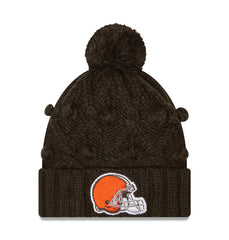 Cleveland Browns New Era Women's Toasty Cuffed Knit Hat with Pom - Brown outlet